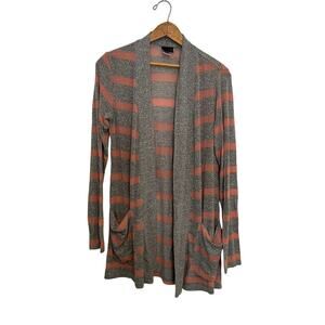 Mod  Lusive open front long line cardigan gray peach S